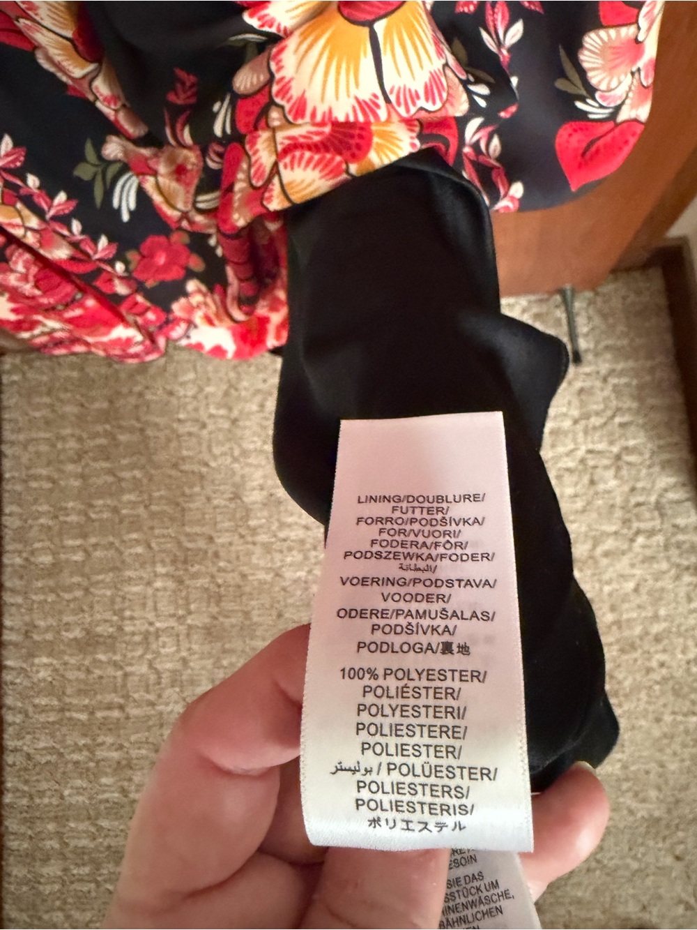 Adrianna Papell Red Floral Print Puff Sleeve Midi Dress - 14 - Picture 16 of 16